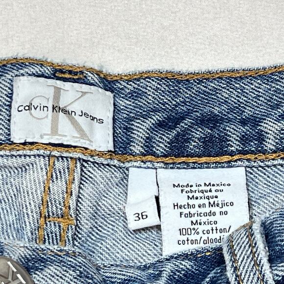 Vintage Calvin Klein Jeans 36x28 Baggy Wide Leg Denim Y2K Hip Hop Used - Picture 4 of 11